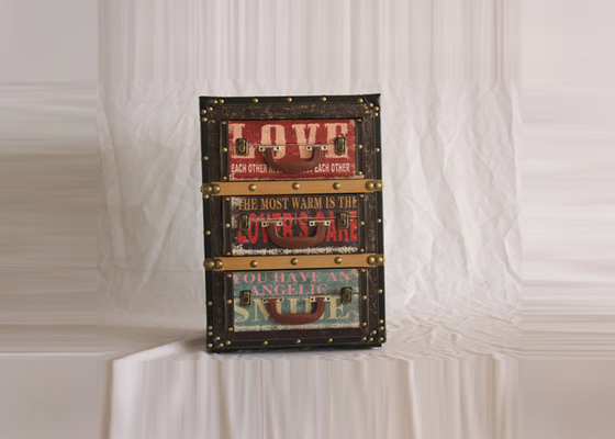 Hree Draw Storage Handmade Wooden Box Cabinet