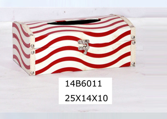 PU Leather Printing US Style MDF Wooden Tissue Box