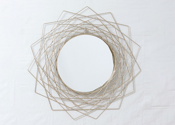 Living Room Rose Gold Spider Web Metal Wall Art Mirror