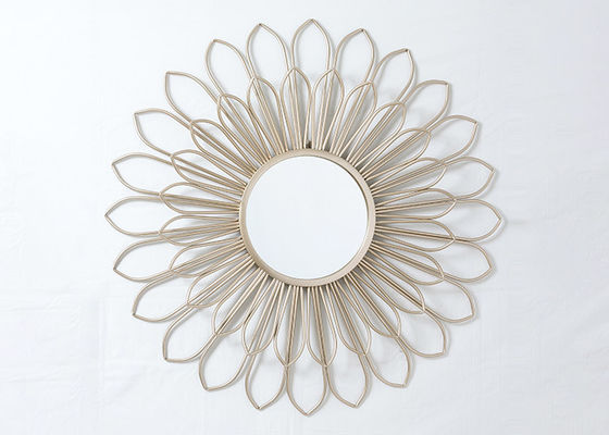 Colored Circular Rose Gold Sun Mirror Wall Decor