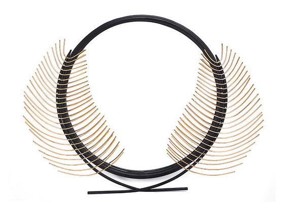 Round Home Classical Metal Black Gold Leaf Wall Mirror
